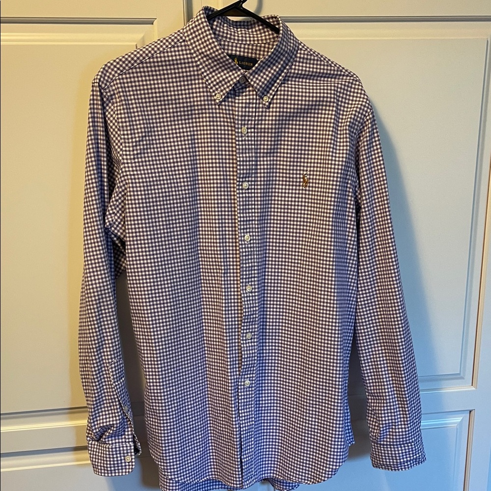 Polo by Ralph Lauren Blue and White Gingham Button-Down Shirt